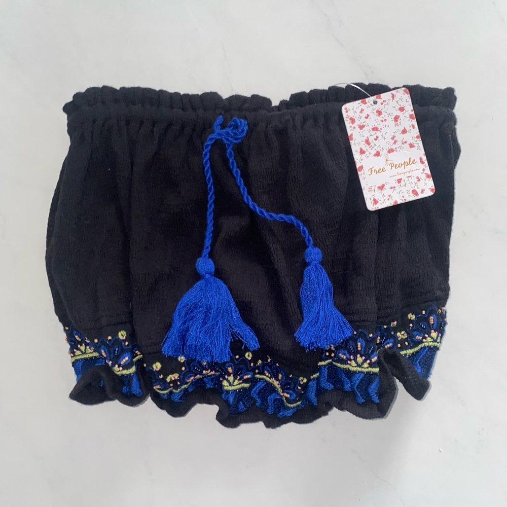 Free People Beaded Tassle Tube Top